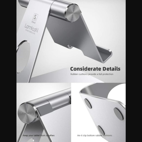 BNIB Adjustable Lamicall Phone and Tablet Stand (5-13 inch) - Silver - Picture 5 of 13